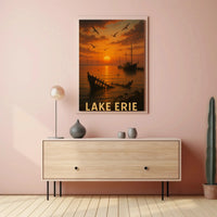 Painting of a Boat in the Water Travel Poster PosterGoat