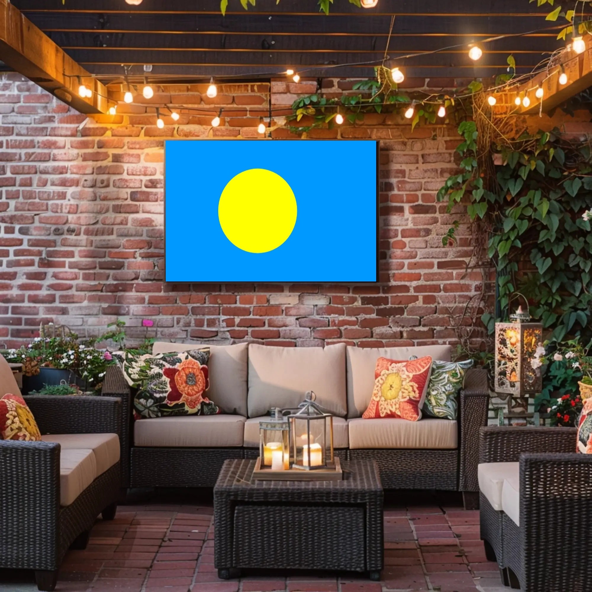 Palau Flag Peaceful Cultural Symbol - Country Flag Poster PosterGoat