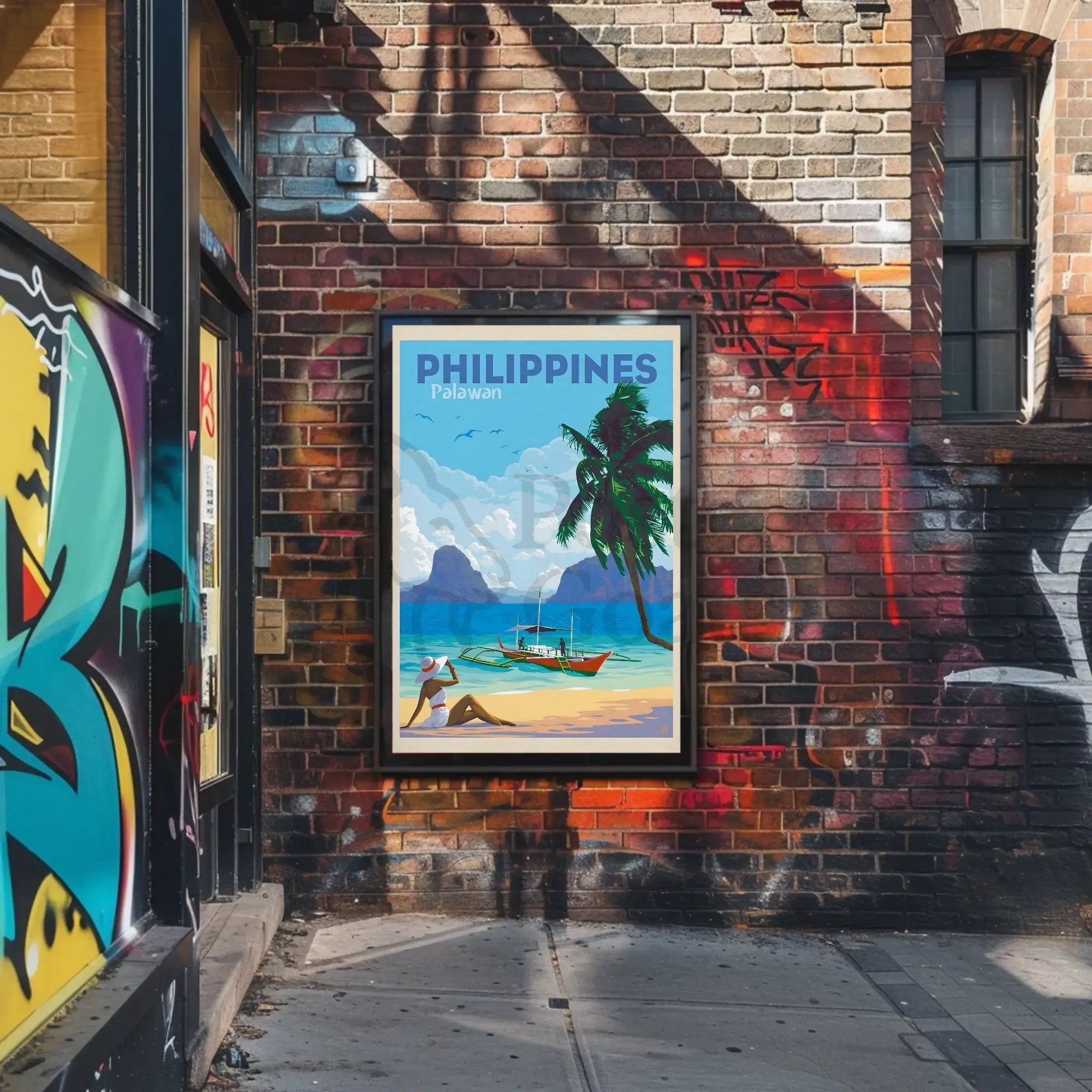 Palawan Philippines Vintage Beach Travel Poster PosterGoat