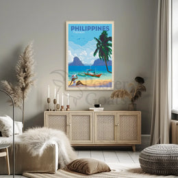 Palawan Philippines Vintage Beach Travel Poster PosterGoat