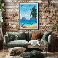 Palawan Philippines Vintage Beach Travel Poster PosterGoat