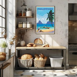Palawan Philippines Vintage Beach Travel Poster PosterGoat
