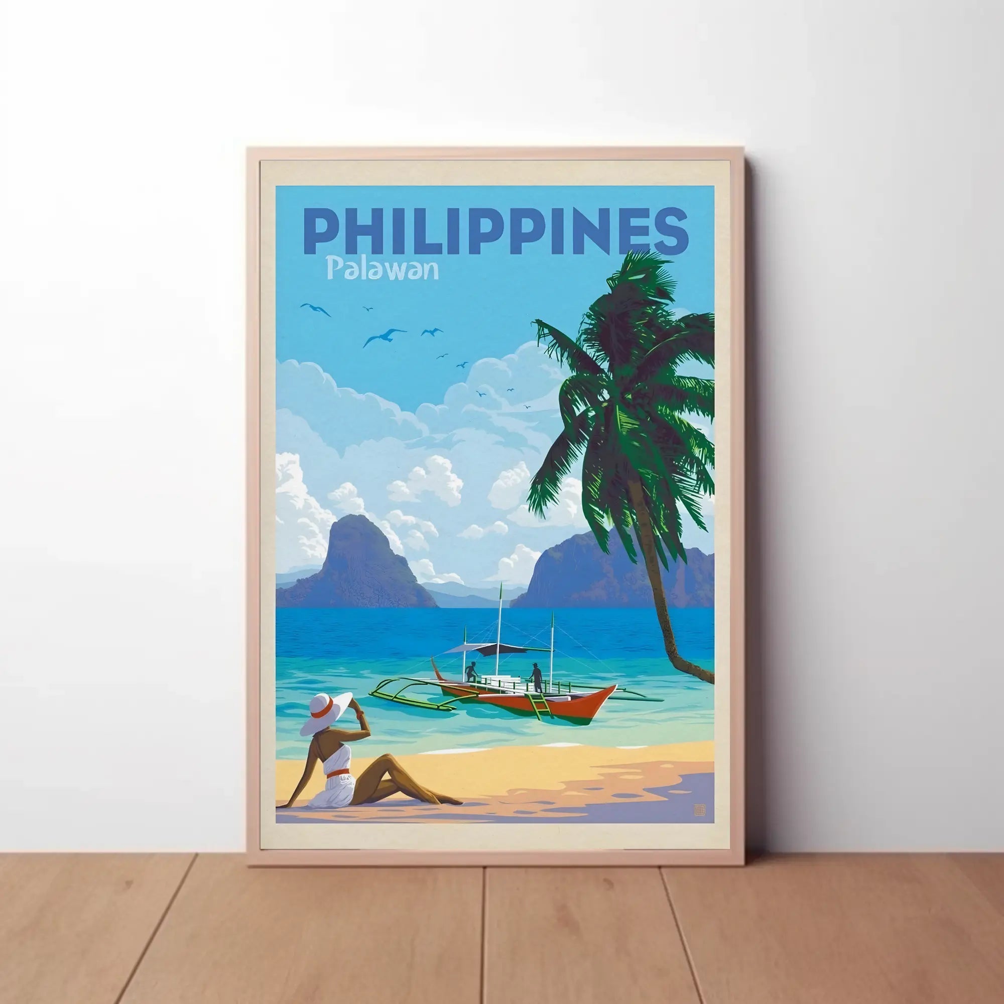 Palawan Philippines Vintage Beach Travel Poster PosterGoat