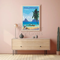 Palawan Philippines Vintage Beach Travel Poster PosterGoat