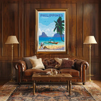 Palawan Philippines Vintage Beach Travel Poster PosterGoat