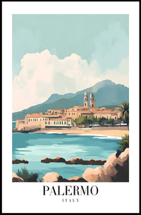Palermo Coastal Charm: Captivating Travel Poster PosterGoat