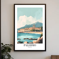 Palermo Coastal Charm: Captivating Travel Poster PosterGoat