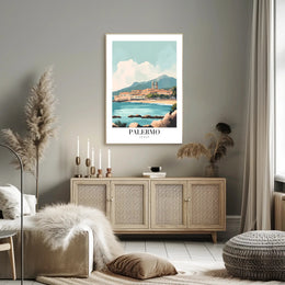 Palermo Coastal Charm: Captivating Travel Poster PosterGoat