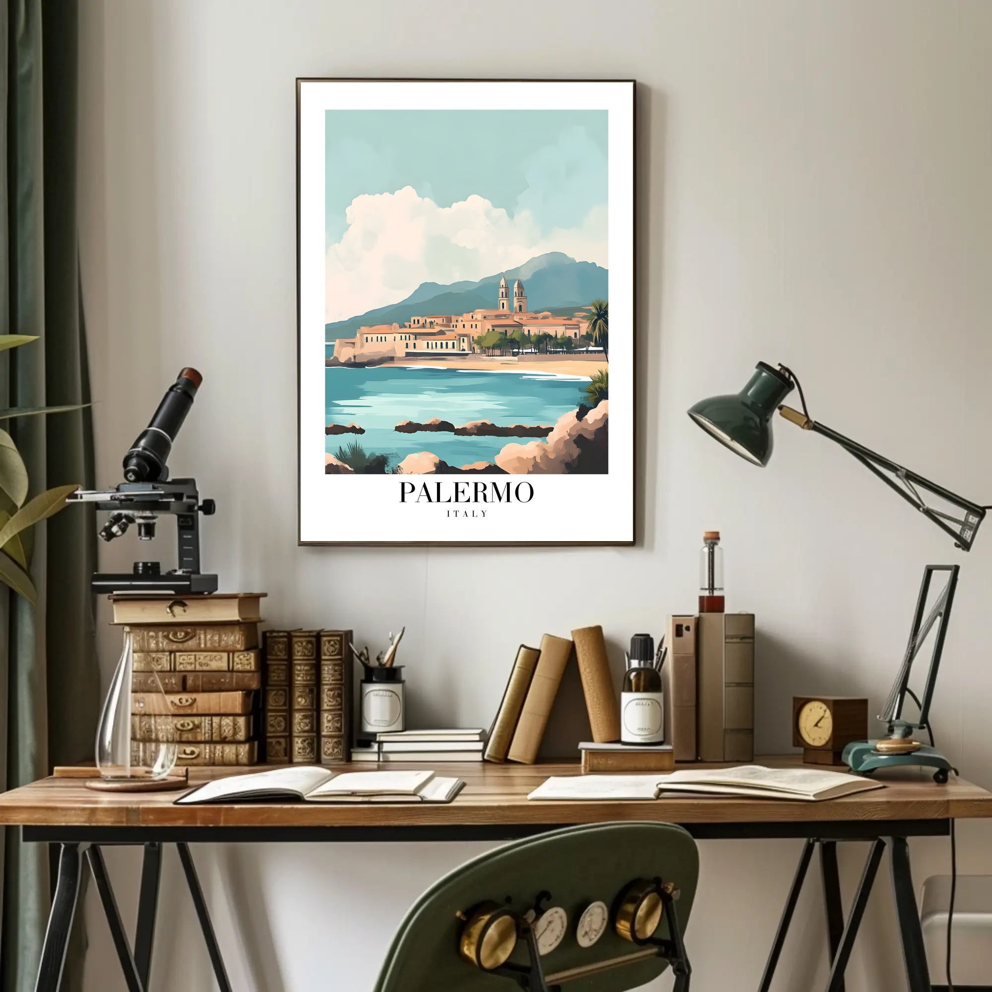 Palermo Coastal Charm: Captivating Travel Poster PosterGoat