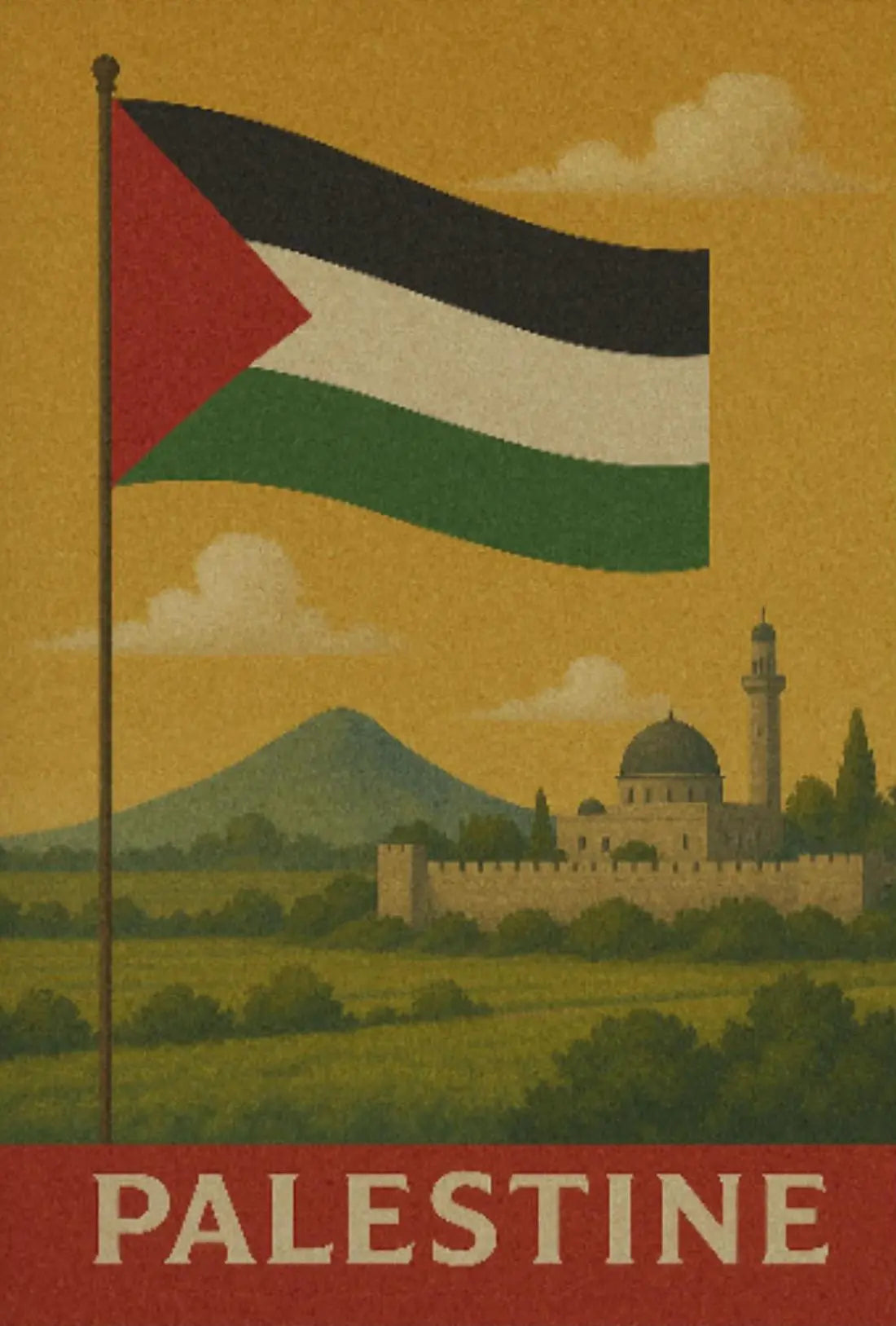 Palestine Vintage Scene Cultural Heritage Poster PosterGoat
