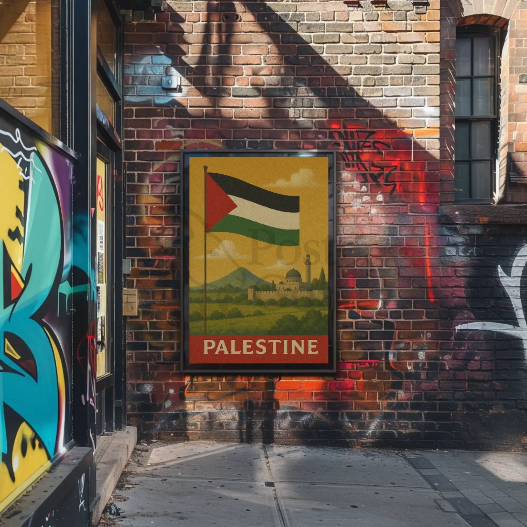 Palestine Vintage Scene Cultural Heritage Poster PosterGoat