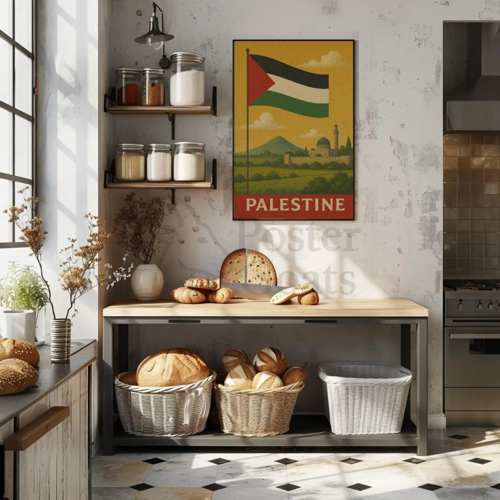 Palestine Vintage Scene Cultural Heritage Poster PosterGoat
