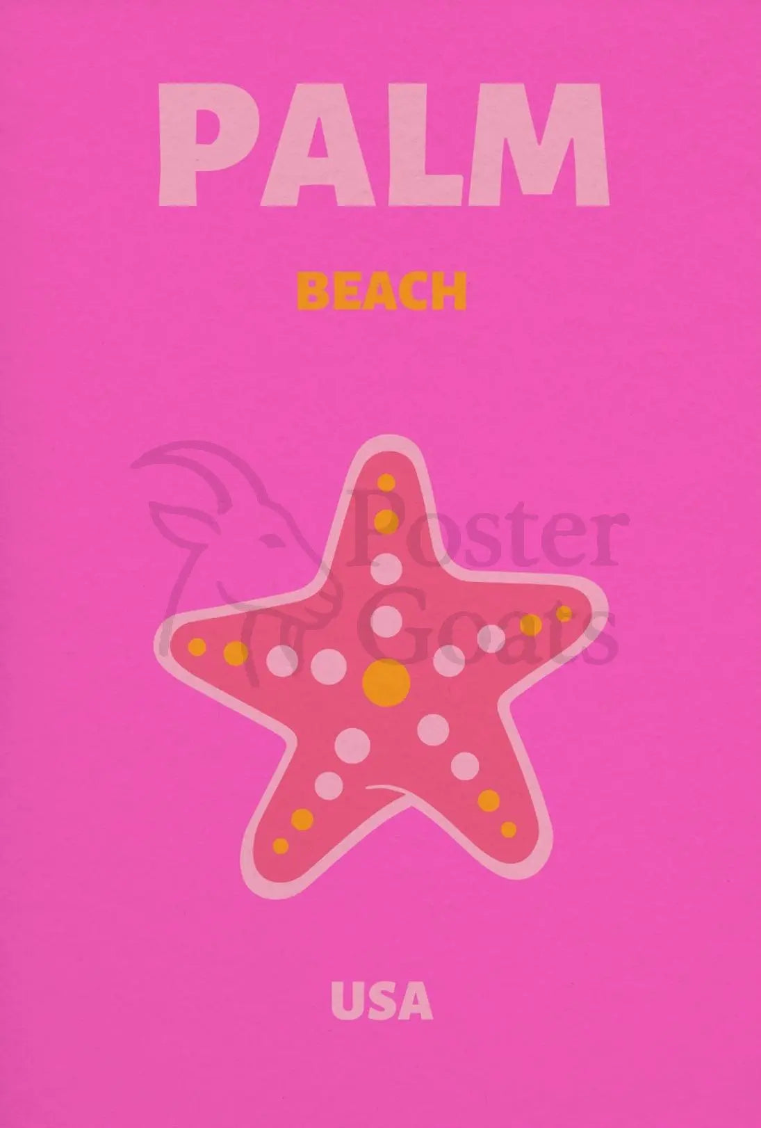 Palm Beach Vibrant Starfish Travel Poster PosterGoat