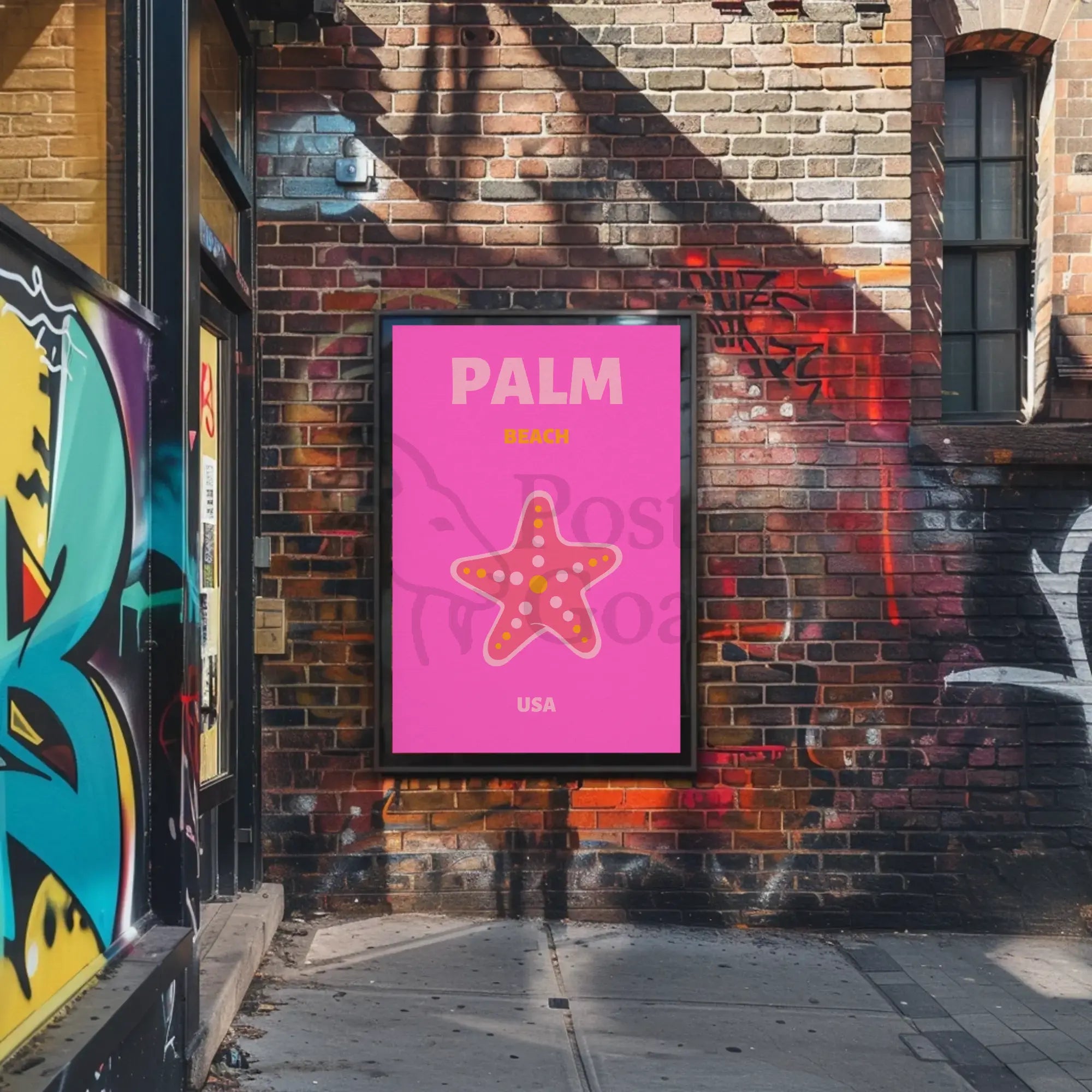 Palm Beach Vibrant Starfish Travel Poster PosterGoat