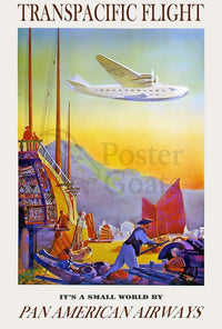 Pan American Airways Transpacific Flight Vintage Travel Poster PosterGoat