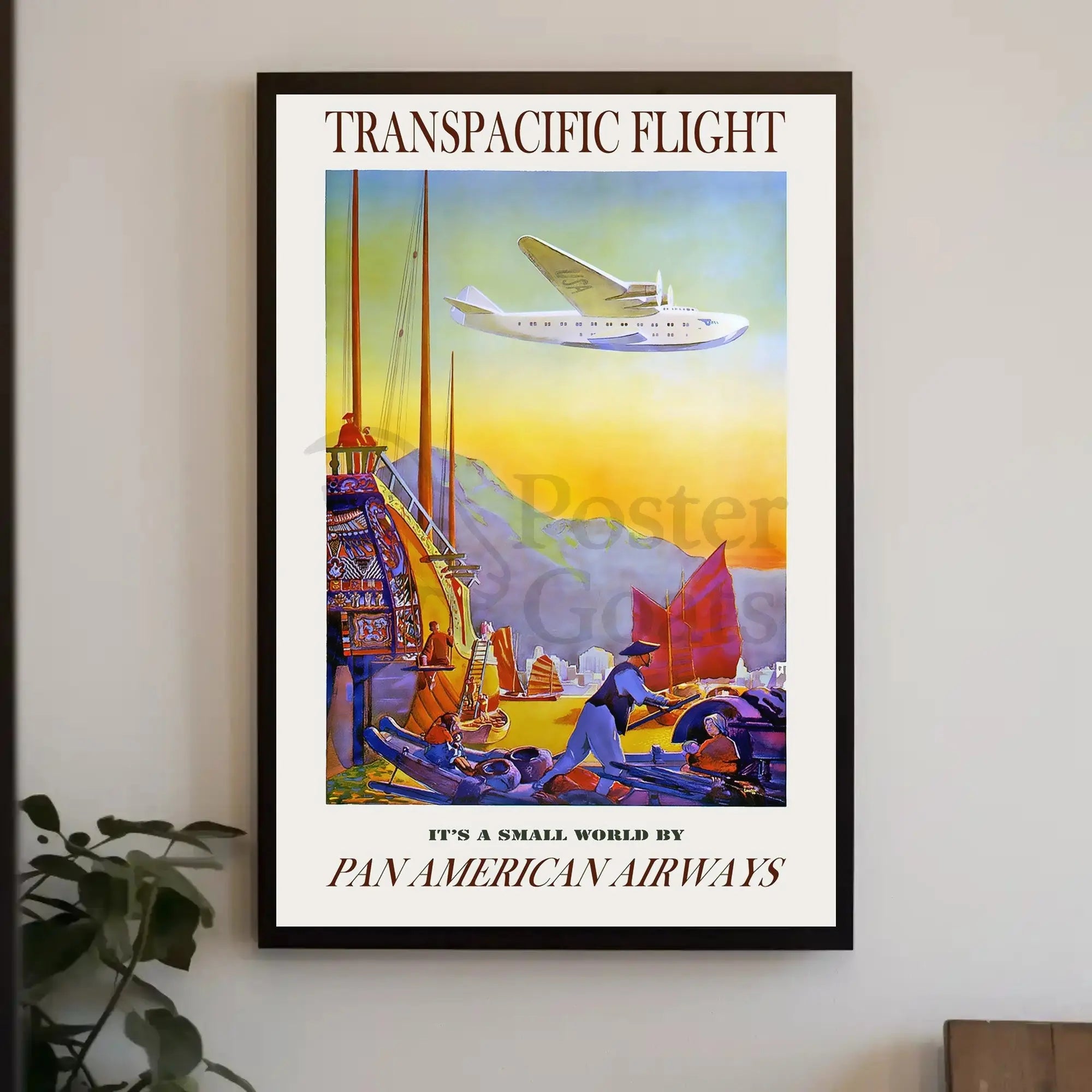 Pan American Airways Transpacific Flight Vintage Travel Poster PosterGoat