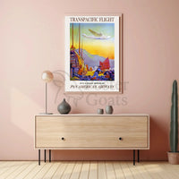 Pan American Airways Transpacific Flight Vintage Travel Poster PosterGoat