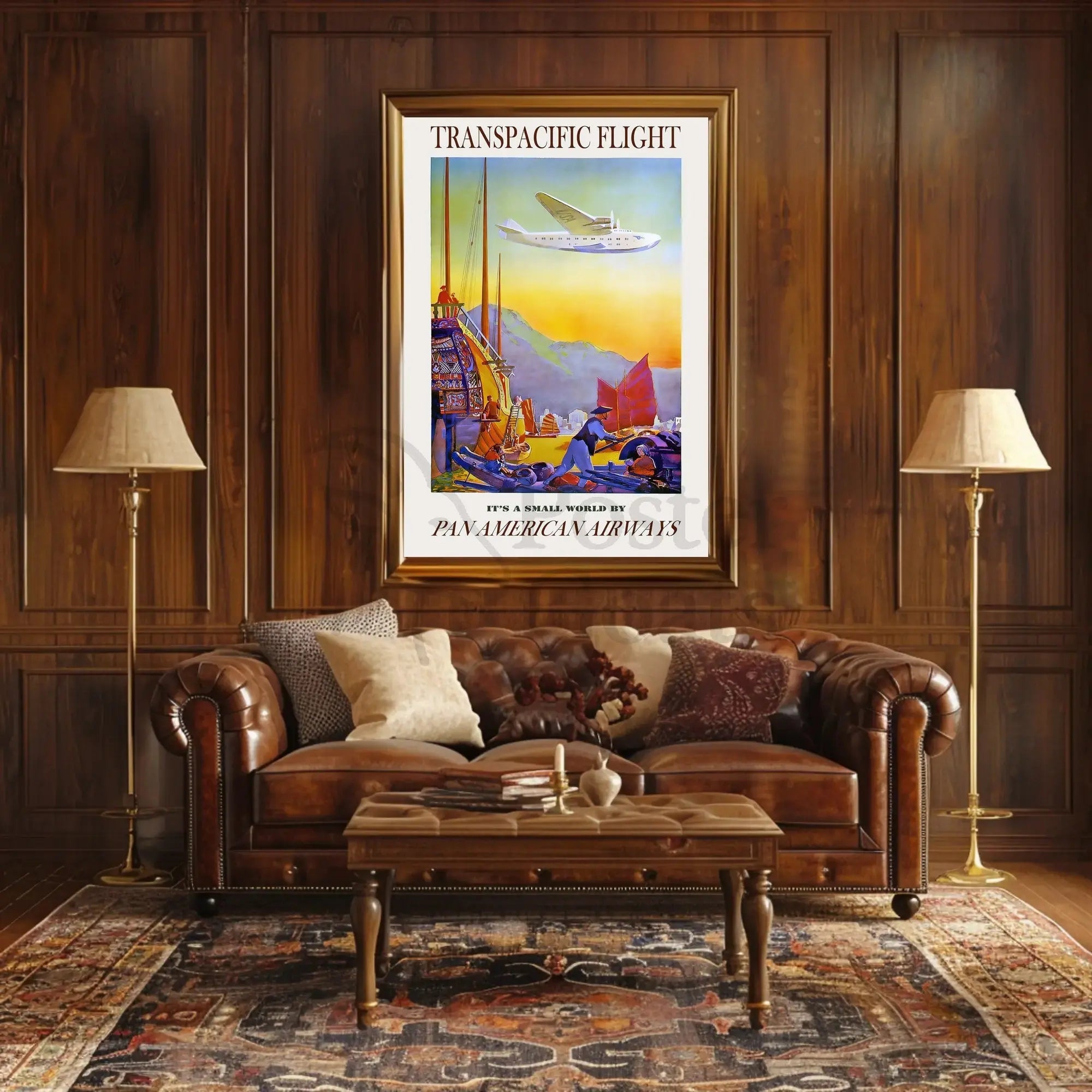 Pan American Airways Transpacific Flight Vintage Travel Poster PosterGoat