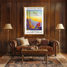 Pan American Airways Transpacific Flight Vintage Travel Poster PosterGoat