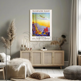 Pan American Airways Transpacific Flight Vintage Travel Poster PosterGoat