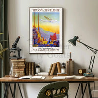 Pan American Airways Transpacific Flight Vintage Travel Poster PosterGoat