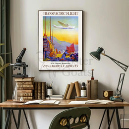 Pan American Airways Transpacific Flight Vintage Travel Poster PosterGoat