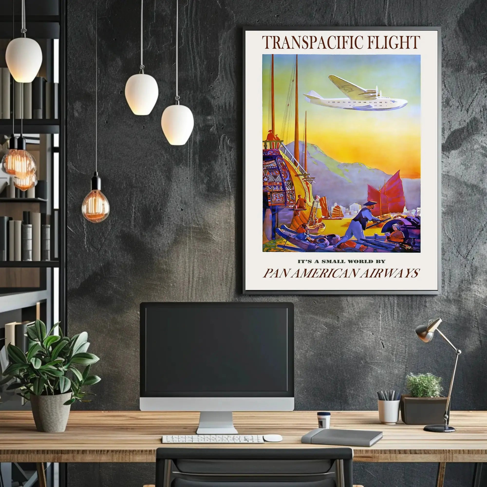 Pan American Airways Transpacific Flight Vintage Travel Poster PosterGoat