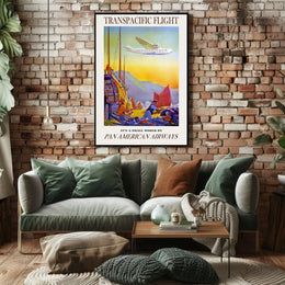 Pan American Airways Transpacific Flight Vintage Travel Poster PosterGoat