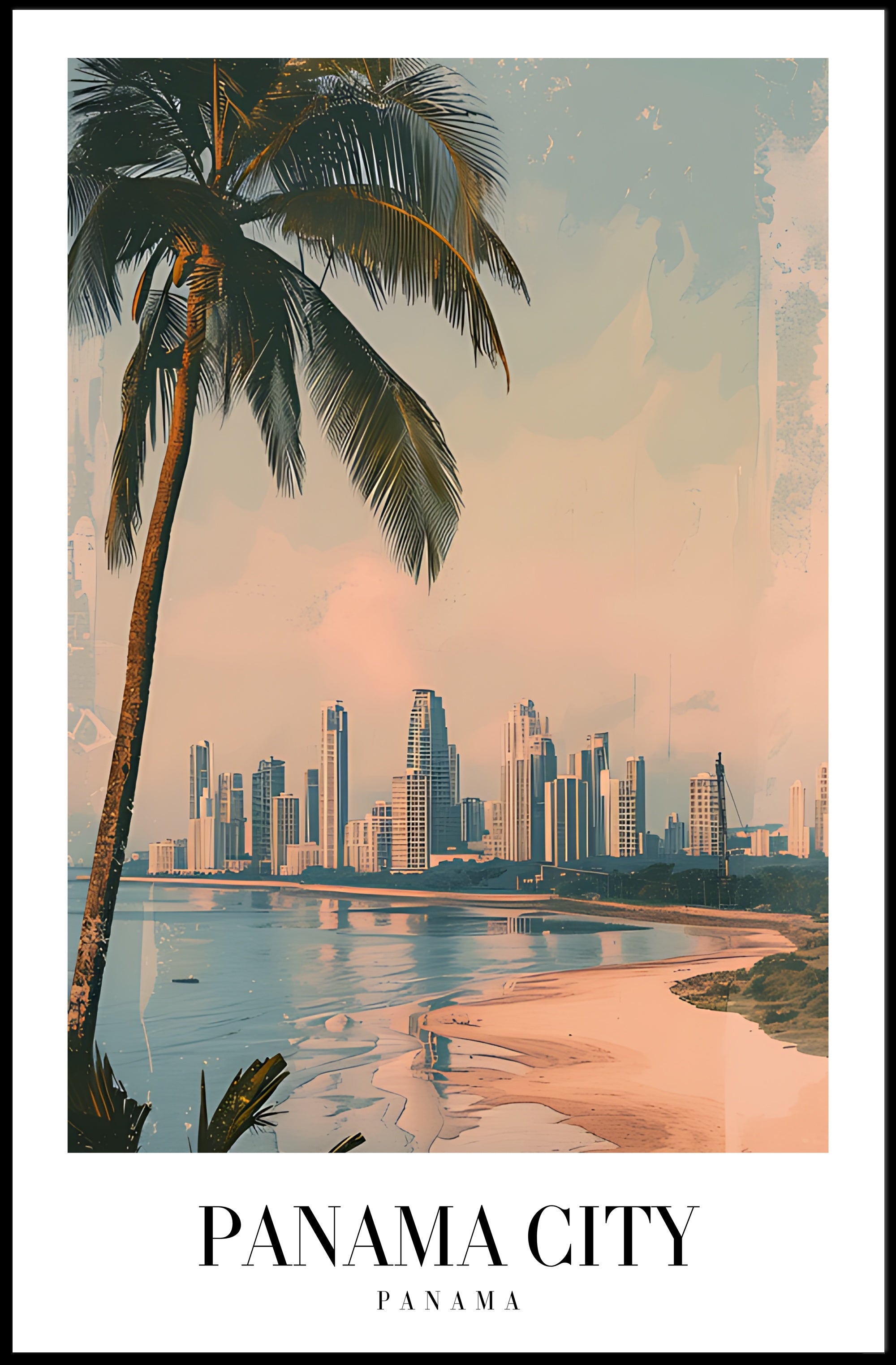 Panama City Skyline: Tropical Urban Cityscape Poster PosterGoat