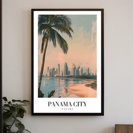 Panama City Skyline: Tropical Urban Cityscape Poster PosterGoat