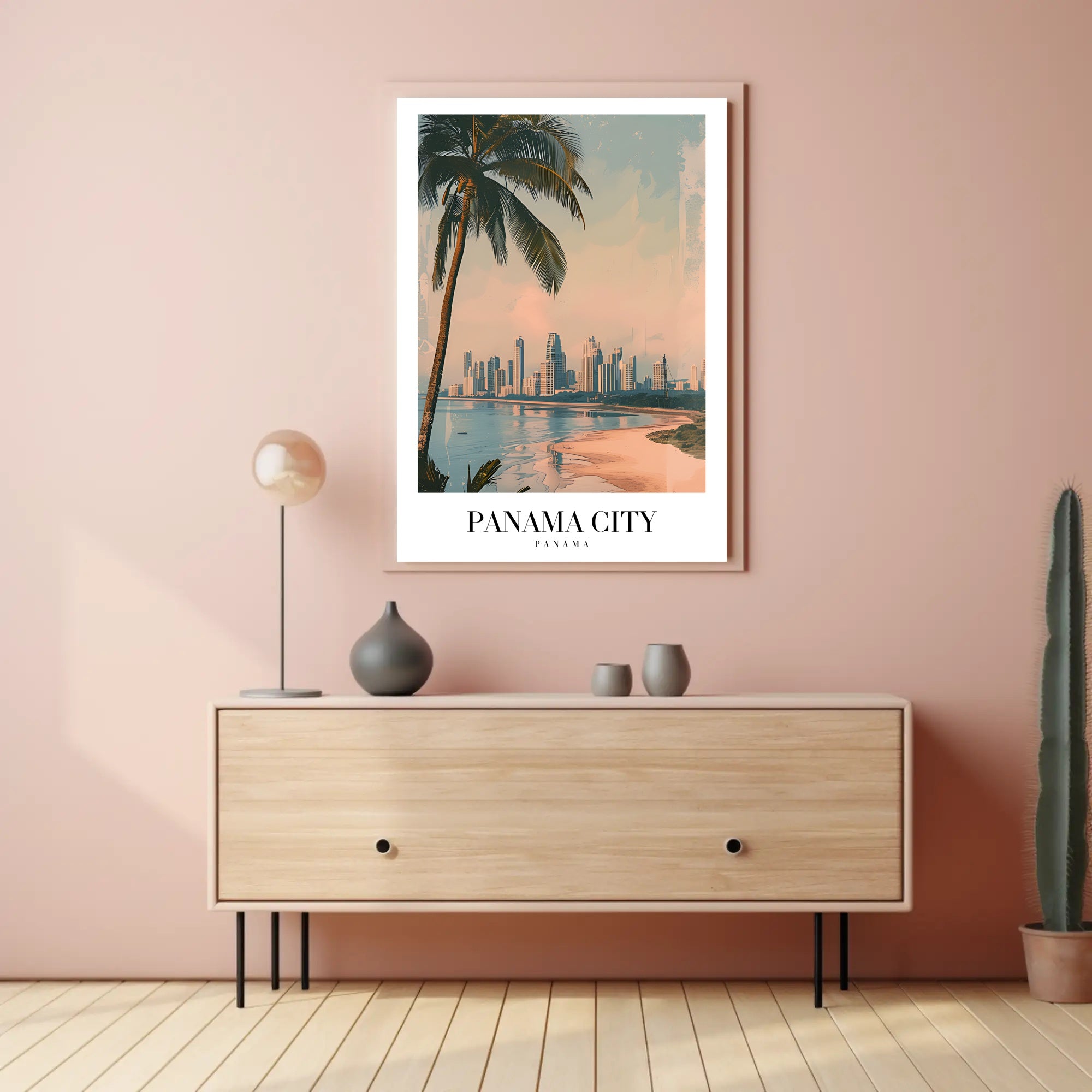 Panama City Skyline: Tropical Urban Cityscape Poster PosterGoat