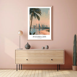 Panama City Skyline: Tropical Urban Cityscape Poster PosterGoat