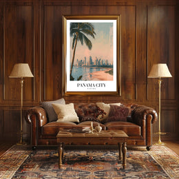 Panama City Skyline: Tropical Urban Cityscape Poster PosterGoat