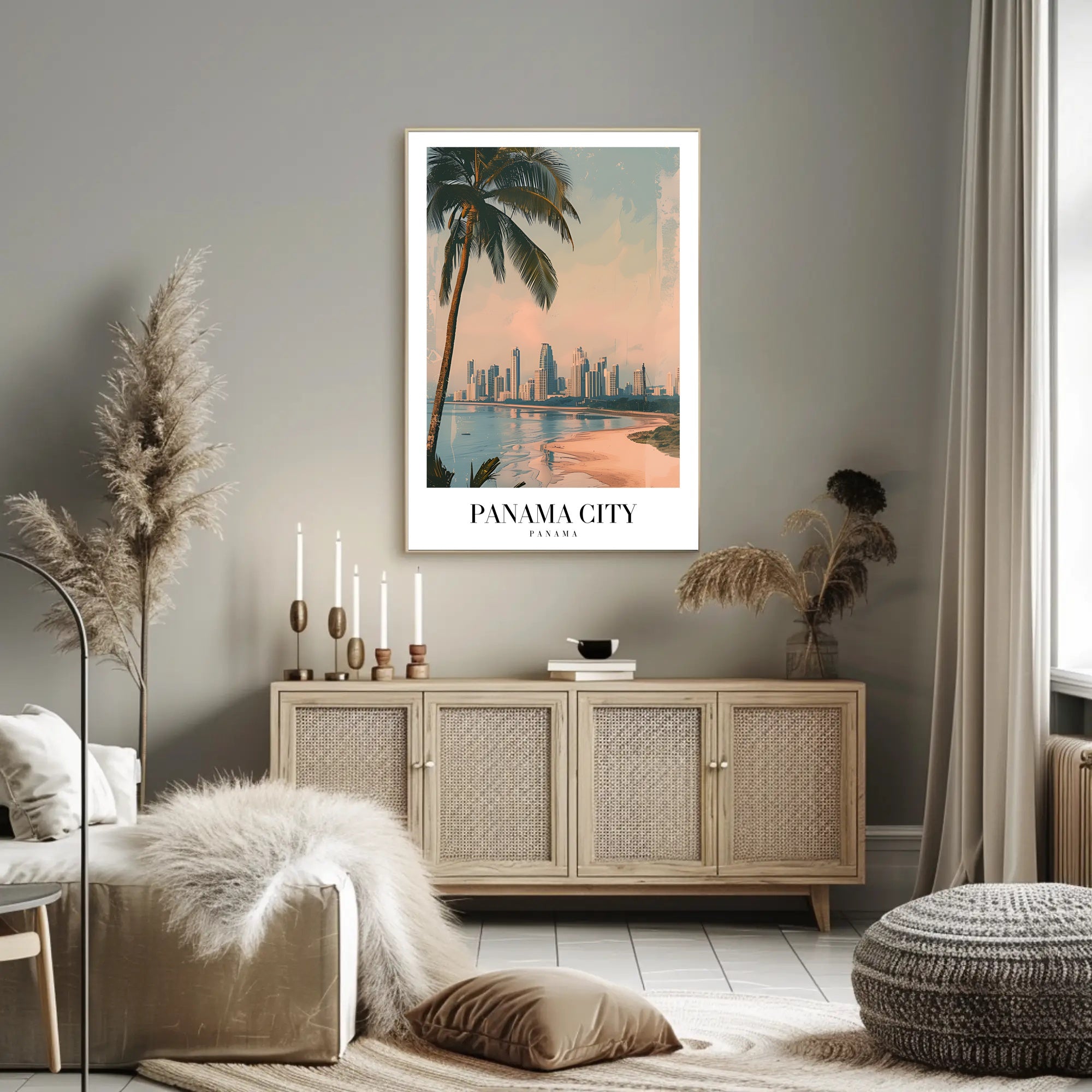 Panama City Skyline: Tropical Urban Cityscape Poster PosterGoat
