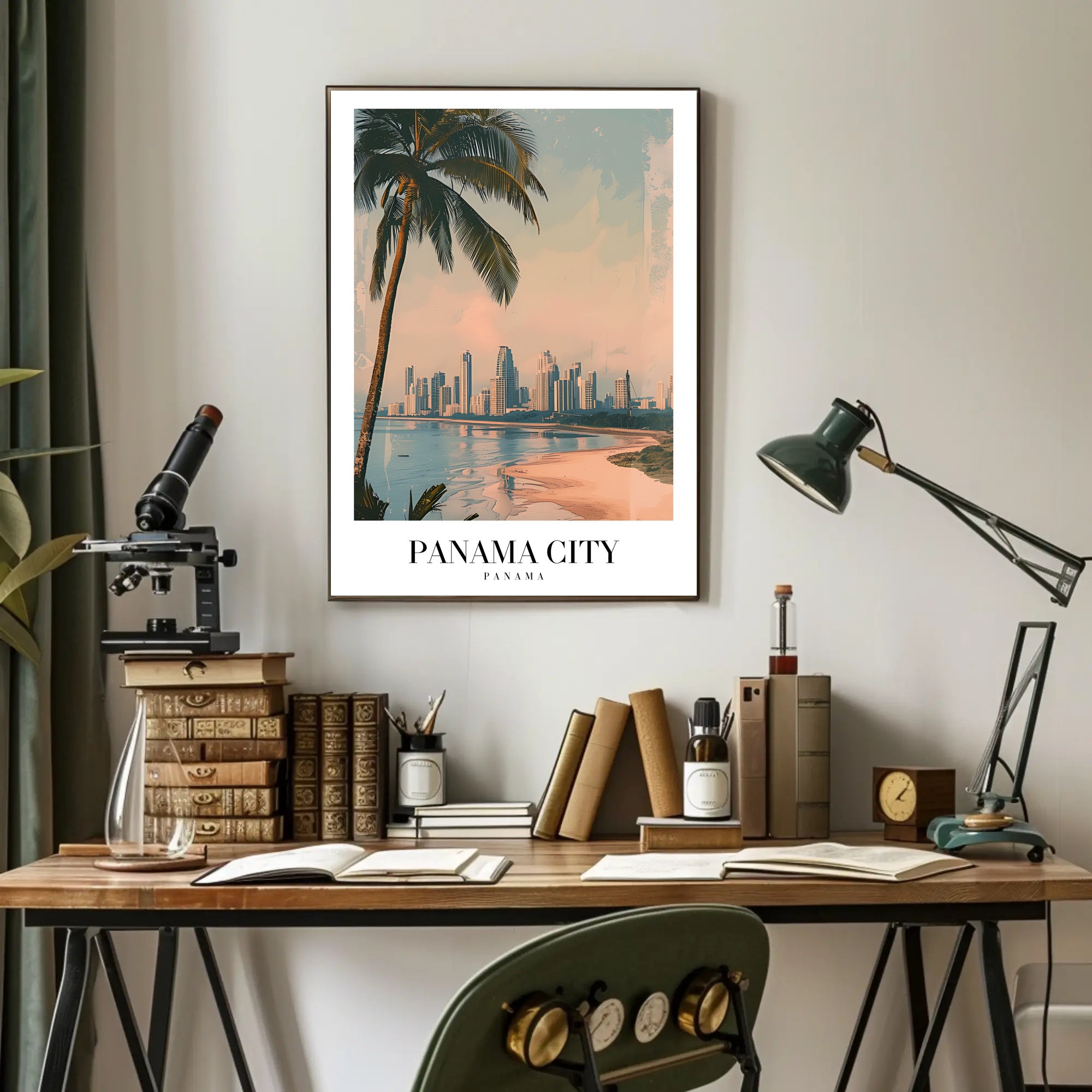 Panama City Skyline: Tropical Urban Cityscape Poster PosterGoat