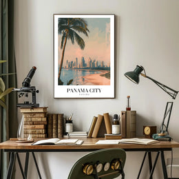 Panama City Skyline: Tropical Urban Cityscape Poster PosterGoat