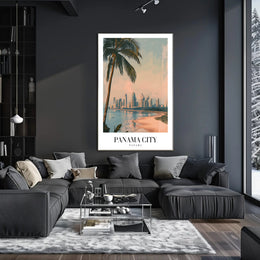 Panama City Skyline: Tropical Urban Cityscape Poster PosterGoat