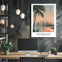 Panama City Skyline: Tropical Urban Cityscape Poster PosterGoat