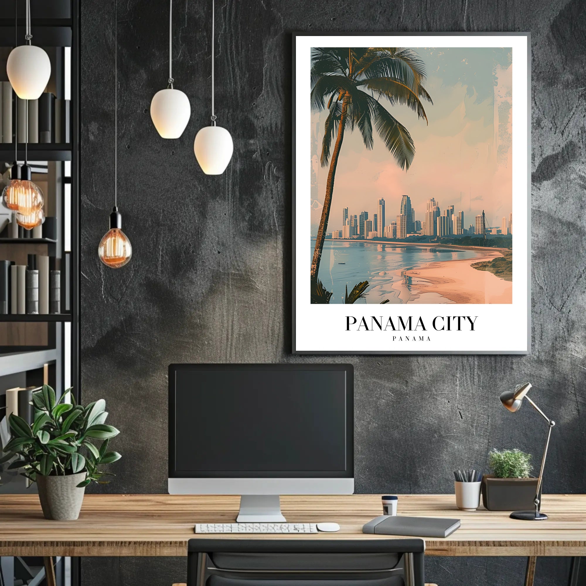 Panama City Skyline: Tropical Urban Cityscape Poster PosterGoat