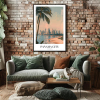 Panama City Skyline: Tropical Urban Cityscape Poster PosterGoat