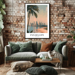 Panama City Skyline: Tropical Urban Cityscape Poster PosterGoat