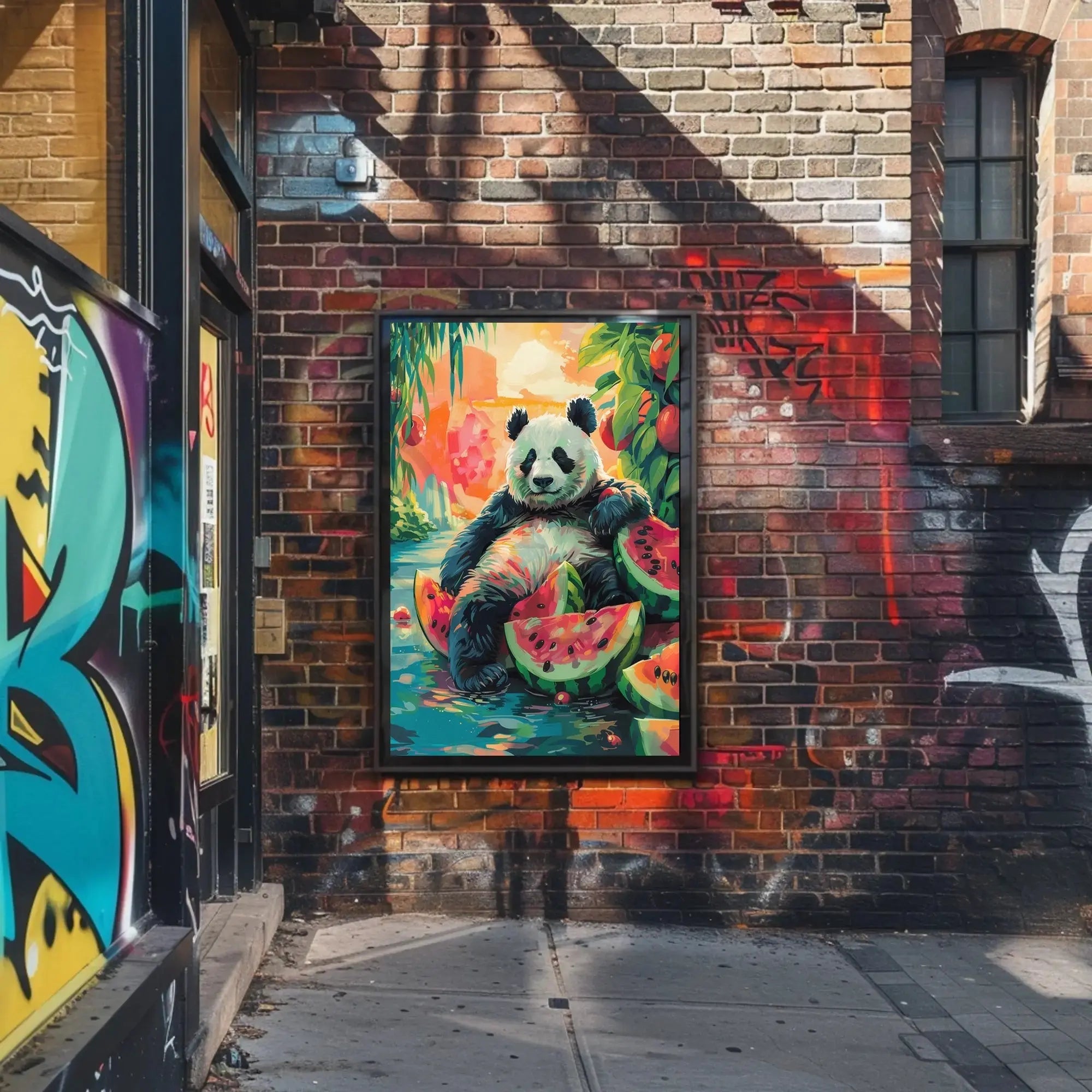 Panda and Watermelon Dreamscape Animal Poster PosterGoat