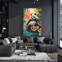 Panda and Watermelon Dreamscape Animal Poster PosterGoat