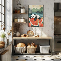 Panda and Watermelon Harmony Animal Poster PosterGoat