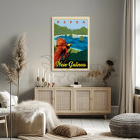 Papua New Guinea Bird Vintage Travel Poster PosterGoat