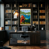 Papua New Guinea Bird Vintage Travel Poster PosterGoat