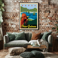 Papua New Guinea Bird Vintage Travel Poster PosterGoat