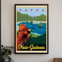 Papua New Guinea Bird Vintage Travel Poster PosterGoat