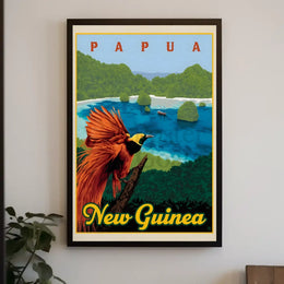 Papua New Guinea Bird Vintage Travel Poster PosterGoat