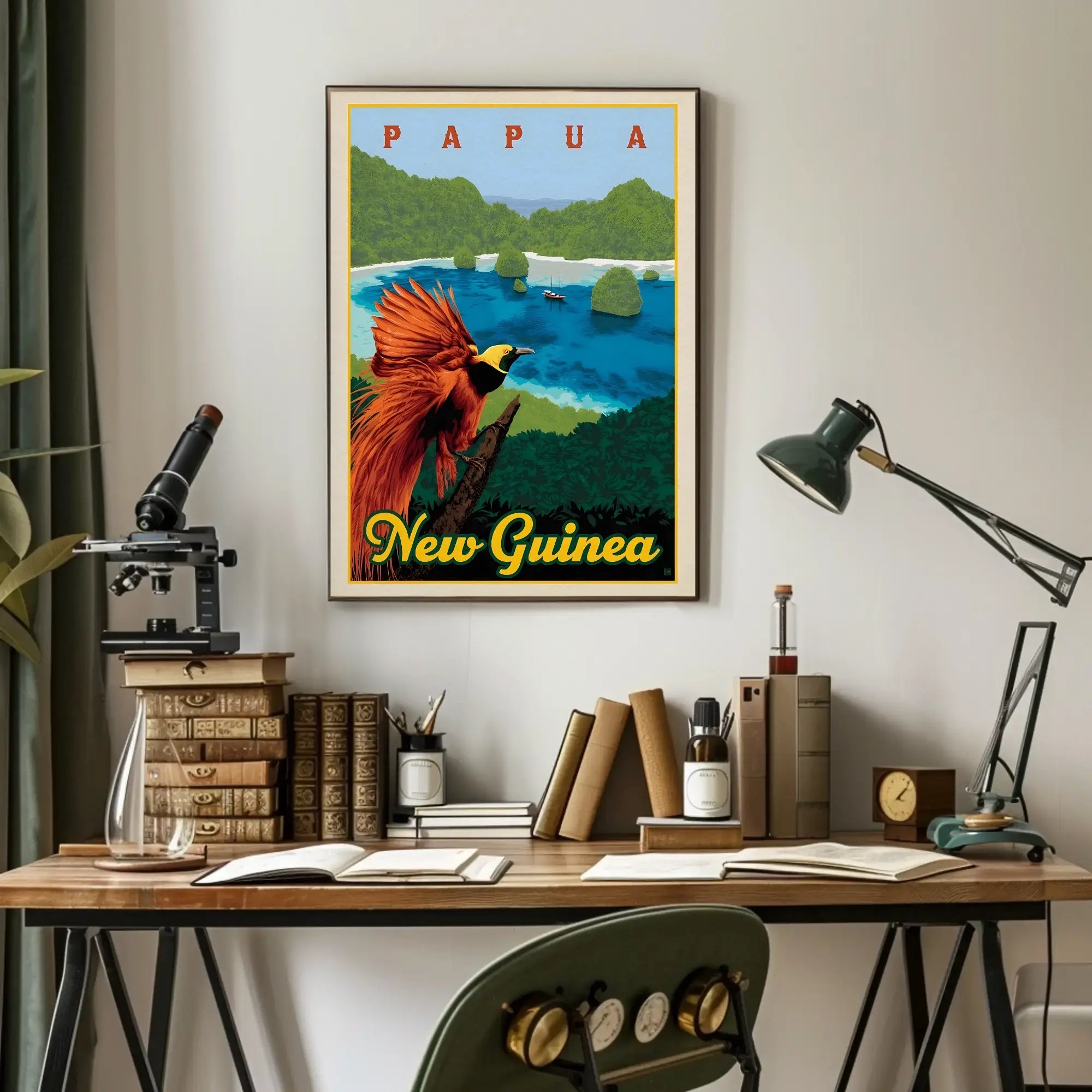 Papua New Guinea Bird Vintage Travel Poster PosterGoat